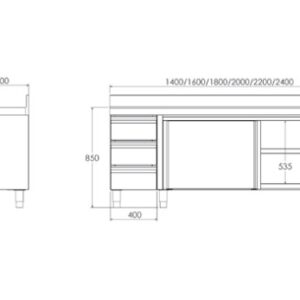MUEBLE CON ENCIMERA MURAL GAMA 600 DISTF
